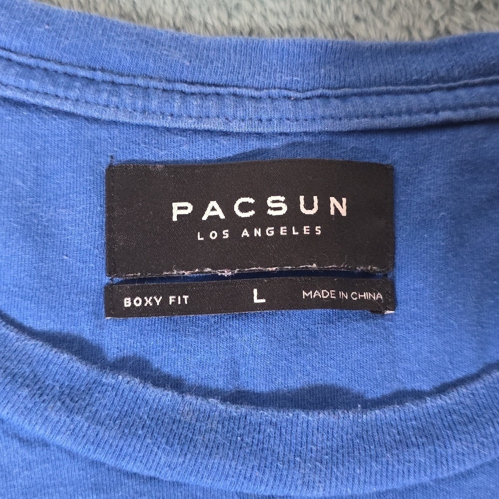 PacSun Men's Blue Short Sleeve T-Shirt - Picture 2 of 3